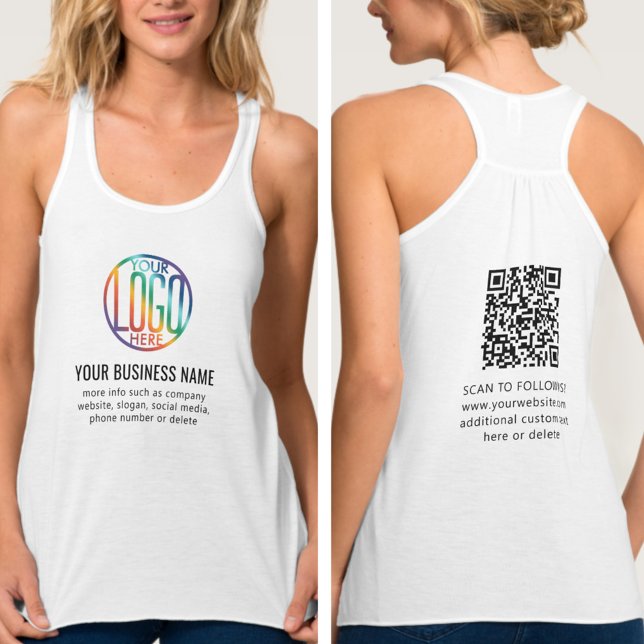 Eigene Firmenlogos und QR-Code auf der Vorderseite Tank Top (Von Creator hochgeladen)