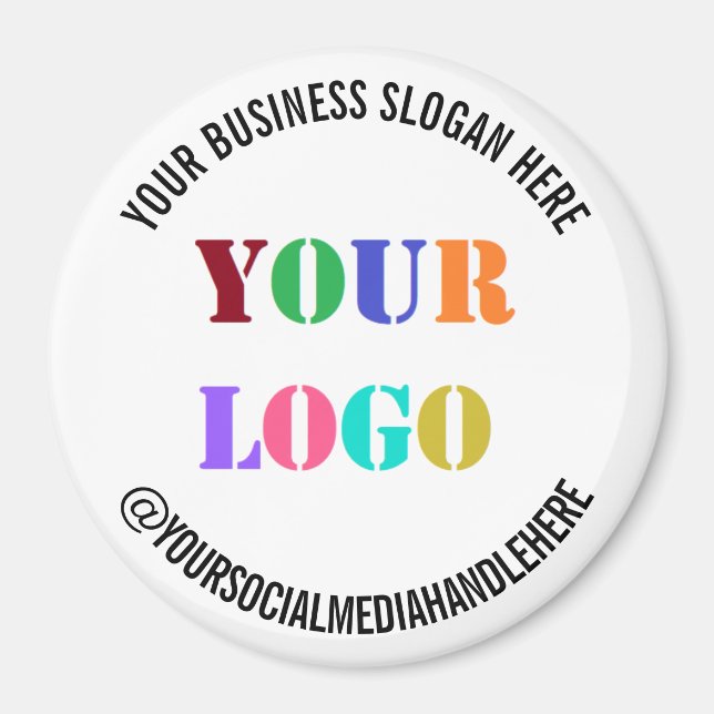 Eigene Firmenlogos Werbeaktion Social Media Name Magnet (Vorne)