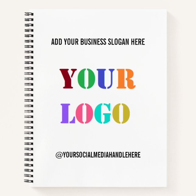 Eigene Firmenlogos Werbeaktion Social Media Name Notizbuch (Vorderseite)