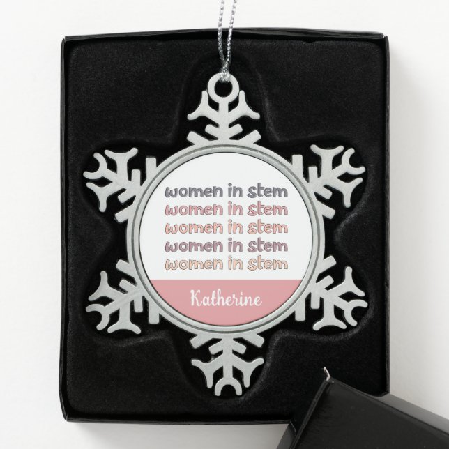 Eigene Frauen in sternenstilistischen Geschenken Schneeflocken Zinn-Ornament (Box)