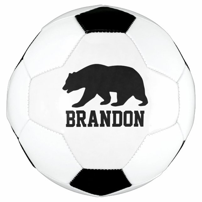 Eigene Fußball mit großem schwarzen Bärenlogo (Vorderseite)