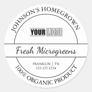 Eigene Gartenmikrofone mit Logo-Label Runder Aufkleber