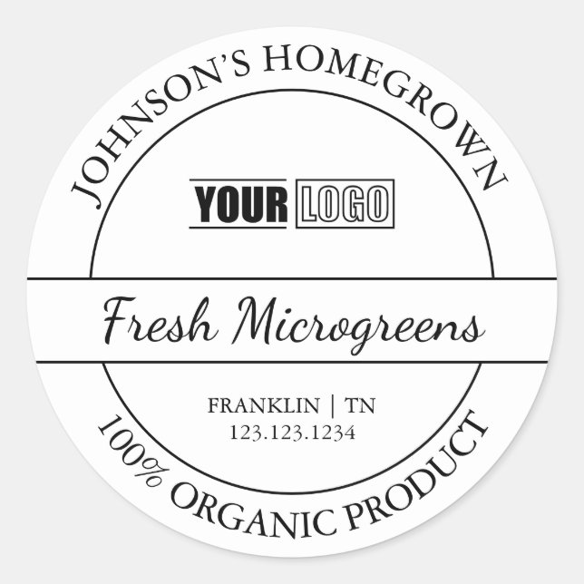 Eigene Gartenmikrofone mit Logo-Label Runder Aufkleber (Vorderseite)