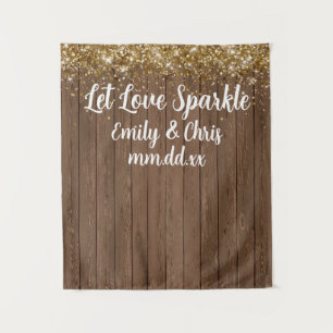 Eigene Gelassen Liebe Sparkle Hochzeit Rustikale H Wandteppich
