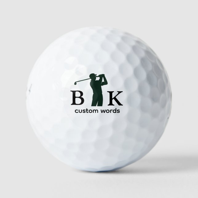 Eigene Golfer Mit Monogramm erstellen Golfball (Vorderseite)