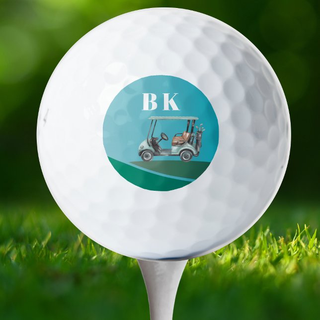 Eigene Golfkartentechnik Mit Monogramm erstellen Golfball (Custom Golf Ball With Monogram Initials. perfect for your favorite golfer. )