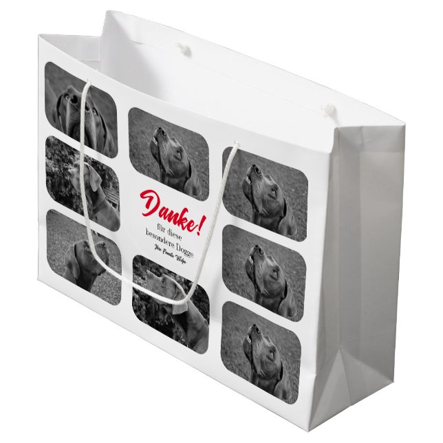 Eigene Great Dane Fotos Große Geschenktüte (Vorderseite Schrägansicht)