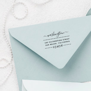 Eigene Handschrift Familienname und Rücksendeadres Gummistempel