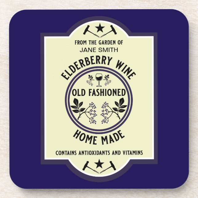 Eigene hausgemachte Elderberry Drinks Getränkeuntersetzer (Vorderseite)