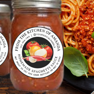 Eigene, hausgemachte Spaghetti-Sauce-Etiketten Runder Aufkleber