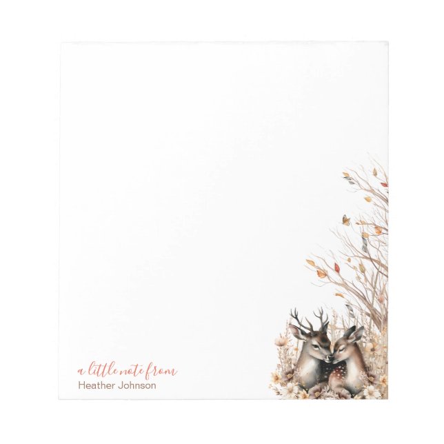 Eigene Hirsche im Herbst Notizblock (Vorderseite)