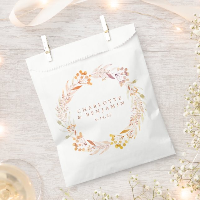 Eigene Hochzeit des Herbstblumenwassers Geschenktütchen (Ausgeschnitten)
