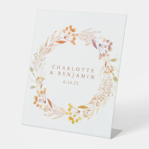Eigene Hochzeit des Herbstblumenwassers Sockelschild