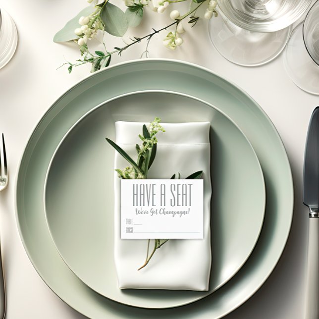 Eigene Hochzeit mit "Sitz" Platzkarte ("Have a Seat" Table Place Card
Modern Minimalist Wedding)