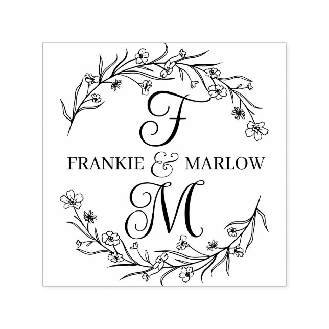 Eigene Hochzeitslogos für Botanische Floral Permastempel (Design)