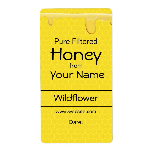 Eigene Honey Labels Honeycomb anpassbarer Text (Vorne)