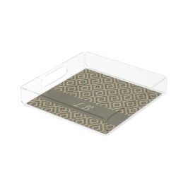 Eigene Initialen, graubraune Pflastersteine Acryl Tablett