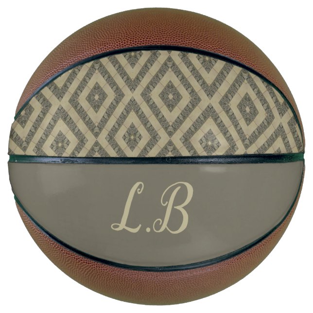 Eigene Initialen, graubraune Pflastersteine Basketball (Vorderseite)