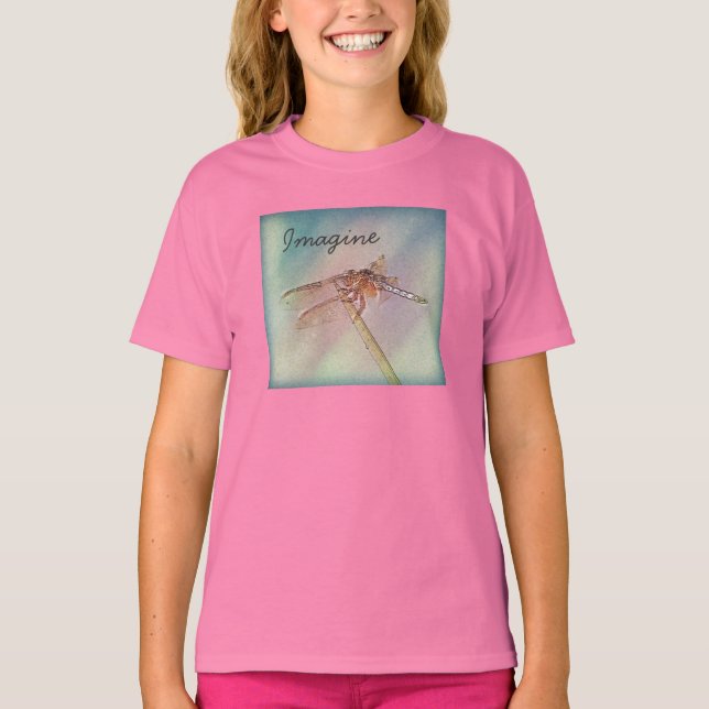 Eigene Inspiration Pastell Dragonfly T-Shirt (Vorderseite)