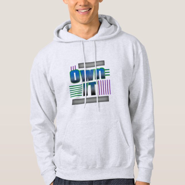 Eigene IT Abstrakt Line Art Text Design Hoodie (Vorderseite)