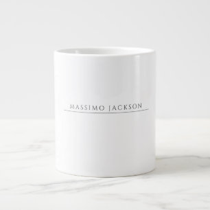 Eigene Kalligrafie Chic Einfach Schwarz Weiß Jumbo-Tasse
