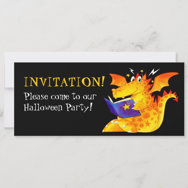 Eigene Kinder Funny Baby Dragon Halloween Einladung (Vorderseite)