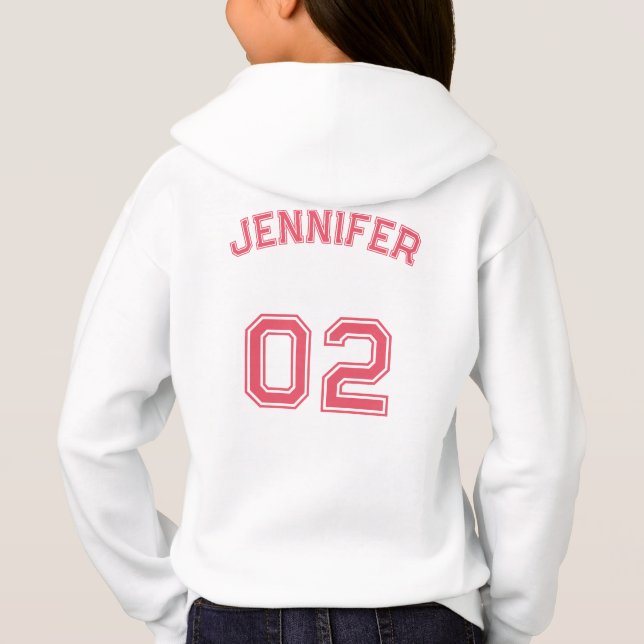Eigene Kindermädchen Kind Kind Mädchen Name Jersey Hoodie (Rückseite)