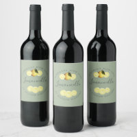 Eigene Limoncello Flasche Etikett Grün