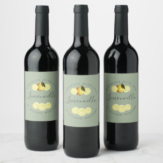 Eigene Limoncello Flasche Etikett Grün