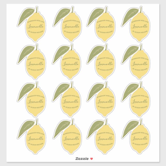Eigene Limoncello Label Lemon Stickers (Blatt)