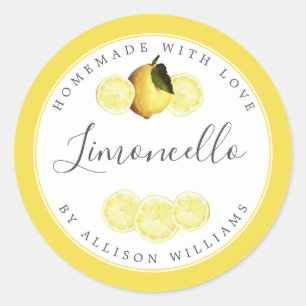 Eigene Limoncello-Marke Bright Yellow Runder Aufkleber