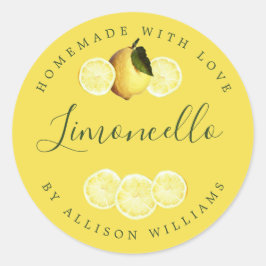 Eigene Limoncello-Marke Gelb Runder Aufkleber
