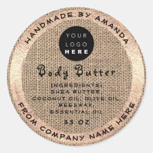 Eigene Logo-Handmade Name Body Butter Kosmetik Runder Aufkleber
