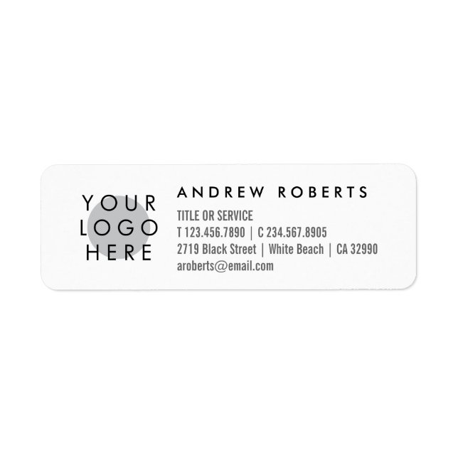 Eigene Logo-Minimalistische Business-Info-Labels (Vorne)