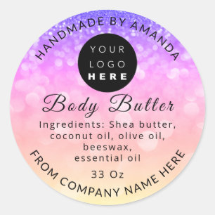 Eigene Logo Name Body Butter Kosmetik Holograph P Runder Aufkleber
