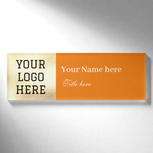 Eigene Logokombination Einfache Orange Business Namenschild