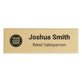 Eigene Logomitarbeiter Moderne goldene Farbe Namenschild