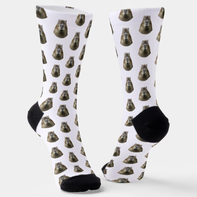 Eigene, lustige und niedliche Capybara-Foto-Muster Socken (Gewinkelt)
