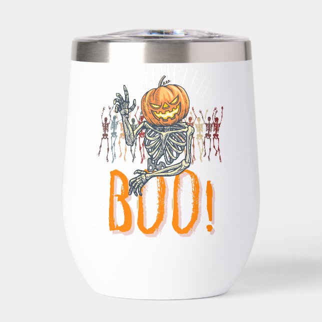 Eigene Marke Weiß und Orange Grunge Halloween (Vorderseite)