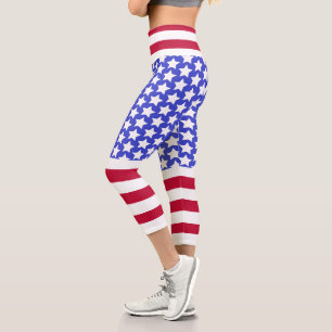 Eigene Markenbezeichnung Patriotische US Flagge Ca Capri Leggings