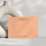 Eigene Minimalistische Pfirsichfallrückführung Dankeskarte<br><div class="desc">Fett Minimalistische Peach Retro Einfache benutzerdefinierte Hochzeit Dankeschön Karte</div>