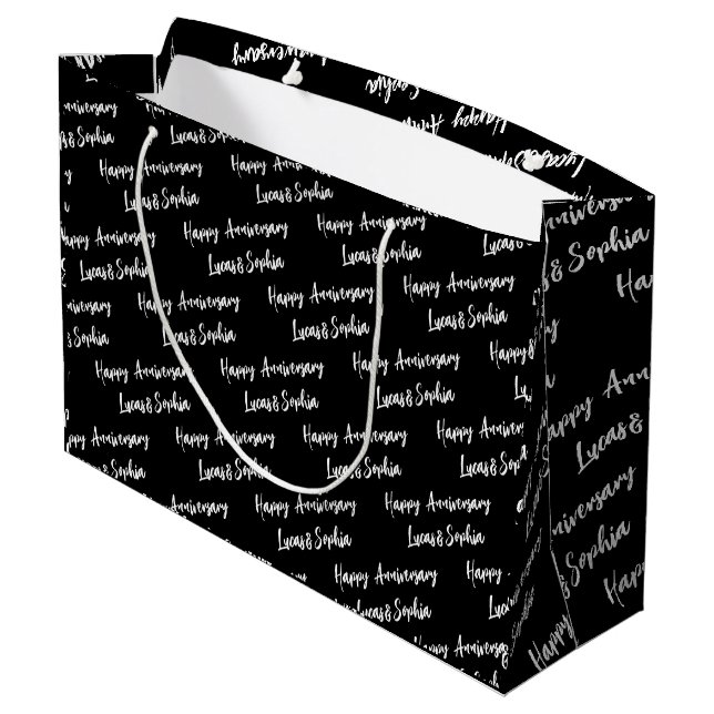 Eigene Namensjubiläum Großes Geschenktüte anpassen (Rückseite Schrägansicht)