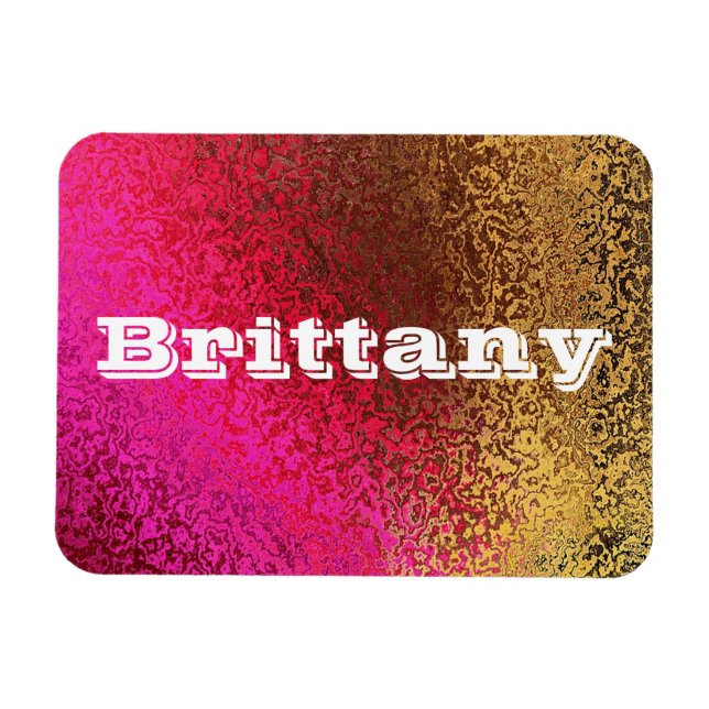 Eigene Namensschattierungen von Pink & Gold Premiu Magnet (Horizontal)