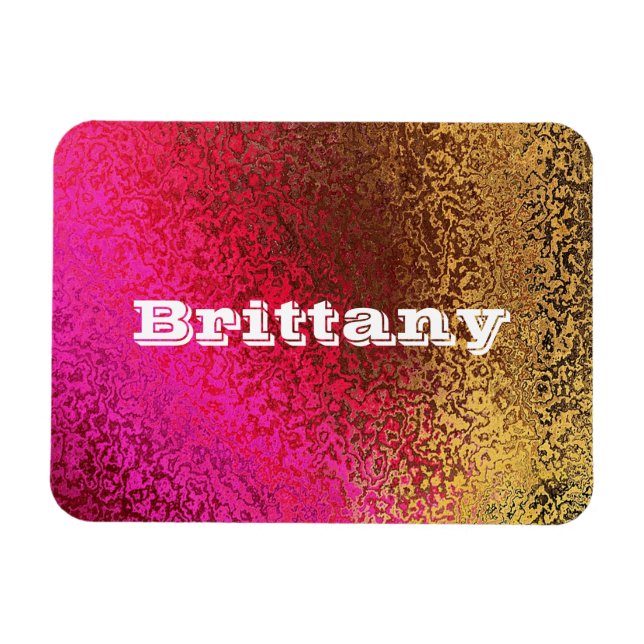 Eigene Namensschattierungen von Pink & Gold Premiu Magnet (Horizontal)