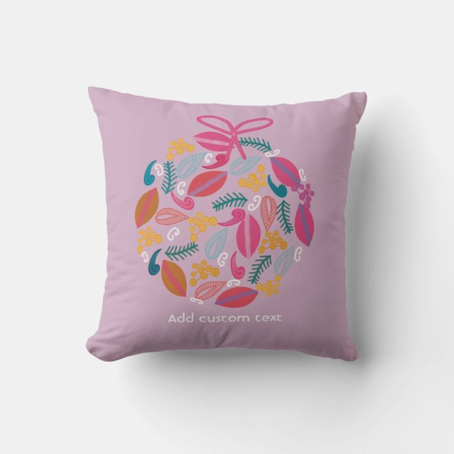 Eigene niedliche gürtelrosa Weihnachtsbaumbaumbaum Kissen (Vorderseite)