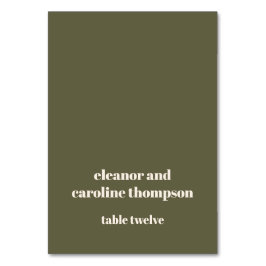 Eigene Olive Fall Retro Custom Wedding Platzkarte Tischnummer