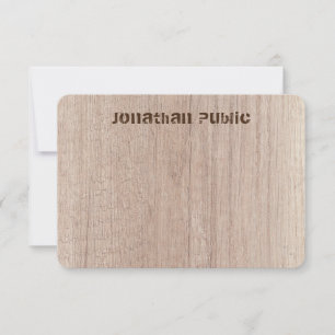 Eigene Platine Holzaussehen gestörter Text Mitteilungskarte