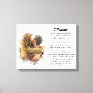Eigene Poesie Print, Hochzeitssong-Texte mit Foto Leinwanddruck