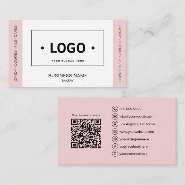 Eigene rechteckige Logo-Bäckerei Visitenkarte (Vorne/Hinten)