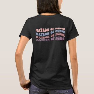 Eigene Retro Groovy Back Print Wedding Party T-Shirt